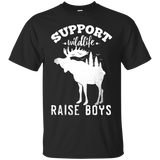 Support Wildlife Raise Boys Shirt Dad of Boys Shirt for Men_Black