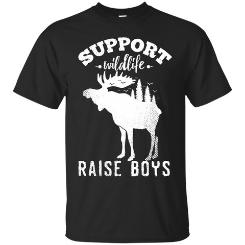 Support Wildlife Raise Boys Shirt Dad of Boys Shirt for Men_Black