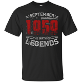 September 1959 The Birth of legends , 58 Years Old T-shirt_Black