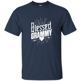 Womens Blessed Grammy T-Shirt Fun Gift Grandma of Mothers Day_Black