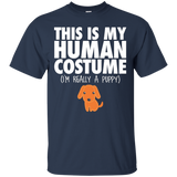 This Is My Human Costume I'm Really A Puppy Halloween Shirt_Black