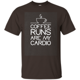 Coffee Runs Are My Cardio Black T-shirt For Men Women_dark=