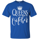 Womens Queens are Born in October Gift Shirt_Black