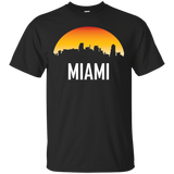 Miami Florida Sunset Skyline Silhouette T-Shirt_Black