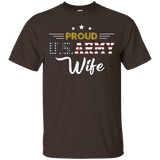 Womens Proud U.S. Army Wife Star C3 Funny T-shirt_Black