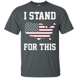 I Stand For This - I Don't Kneel American Map Tee_black