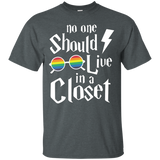 NO ONE SHOULD LIVE IN A CLOSET SHIRT_Black