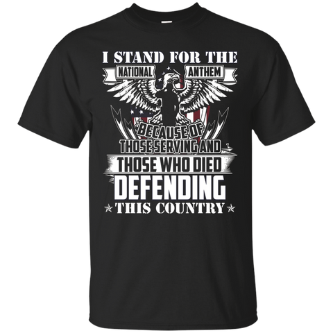 I Stand For The National Anthem Veteran T-shirt_black=