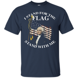 I Stand American Flag Tee Patriotic George Washington Shirt_black