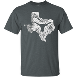 Texas W Longhorn Distressed T-Shirt Texas Cowboy State Shirt_Black