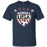 Us National Woman's Soccer T-shirt - Usa Shield 1985_black=