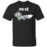 No Se Cute Spanish Gray Cat I Don't Know Funny Hispanic Tee_Black