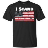 I Stand Distressed Usa Flag T-shirt National Anthem_black=