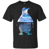 Ocean Colors Penguin Cool Bird Animal Lover Penguin T-Shirt_Black