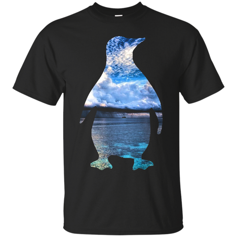 Ocean Colors Penguin Cool Bird Animal Lover Penguin T-Shirt_Black