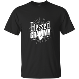 Womens Blessed Grammy T-Shirt Fun Gift Grandma of Mothers Day_Black