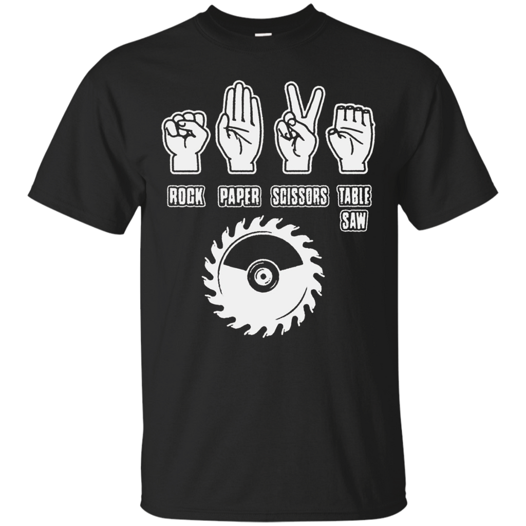 Rock Paper Scissors Table Saw Shirt-Funny Carpenter T-Shirt._Black