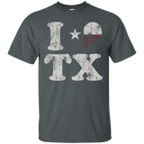 Retro I Love Texas TX Flag T Shirt_Black