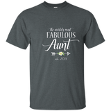 2018 Proud New Aunt T Shirt Fabulous Aunt Tee_navy