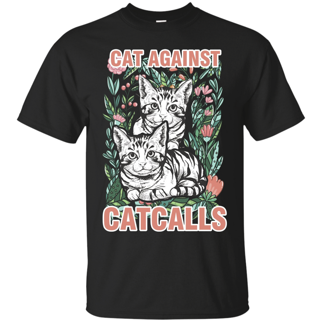Cats Against Catcalls Feminist T-shirt_black