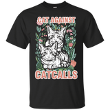 Cats Against Catcalls Feminist T-shirt_black