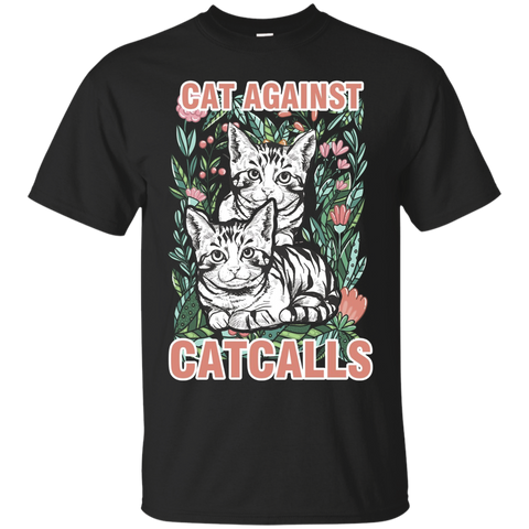 Cats Against Catcalls Feminist T-shirt_black