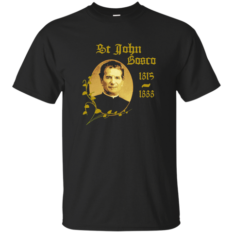 Saint John Bosco T-Shirt Catholic Saints_Navy