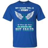My Scars Tell A Story - Ovarian Cancer Awareness Shirt_Black
