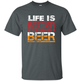 Life Is Better With Lake And Beer Distressed Lake Life Tee