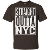 Straight Outta NYC New York City Travel & Gift Idea T-Shirt_Black