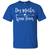 Womens Dog Mother Wine Lover T-Shirt_Black