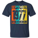 September 1977 40th Birthday Ideas 40 yrs old Bday T-shirt_Black