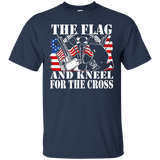 I Stand For The Flag And Kneel For The Cross Veteran T-shirt_black