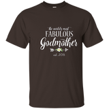 Godmother To Be Est 2018 T Shirt Most Fabulous God Mother_navy