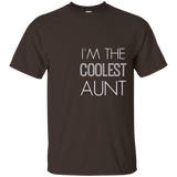 Womens I'm the Coolest Aunt Fun Family Quotes T-shirt_Navy