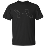 Michigan plus California T-shirts_Black