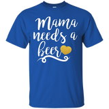 Women's Mama Needs A Beer Funny T-Shirt_Black