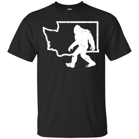 Washington Bigfoot Hunter Sasquatch Yeti PNW Believe Shirt_Black