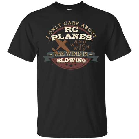 Only Care About RC Planes Which Way Wind Is Blowing T-Shirt_Black