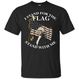 I Stand American Flag Tee Patriotic George Washington Shirt_black