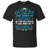 Queens Are Born In September 21 T-Shirt_Black