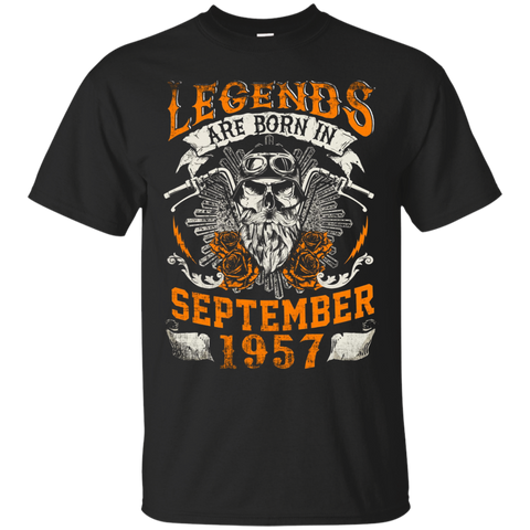 Legends Are Born In September 1957 Tshirt - Birthday Tshirt