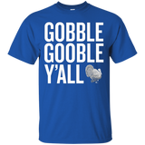 Gobble Gobble Y'all T-shirt With Turkey Graphic_black