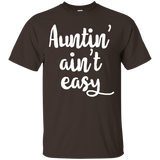 Womens Auntin Aint Easy Tshirt - Aunt Life Shirt_Black