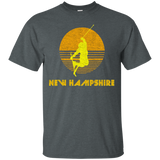 Retro New Hampshire T-Shirt Distressed Skiing Tee_Black