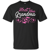 First Time Grandma Shirt Lovely Gift Tee For Grandmother_black=