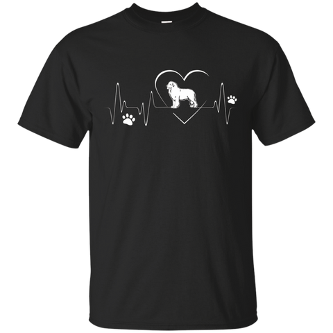 Newfoundlands t-shirt, I love Newfoundlands heart beat_Black