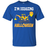 I'm Digging Halloween Pumpkin Yellow Excavator T-shirt_black=