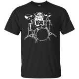 Original Pug Dog Playing The Drums Funny Shirt_Black