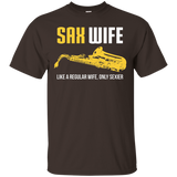 Saxophone Wife Shirt, Funny Cute Marching Band Gift_Black